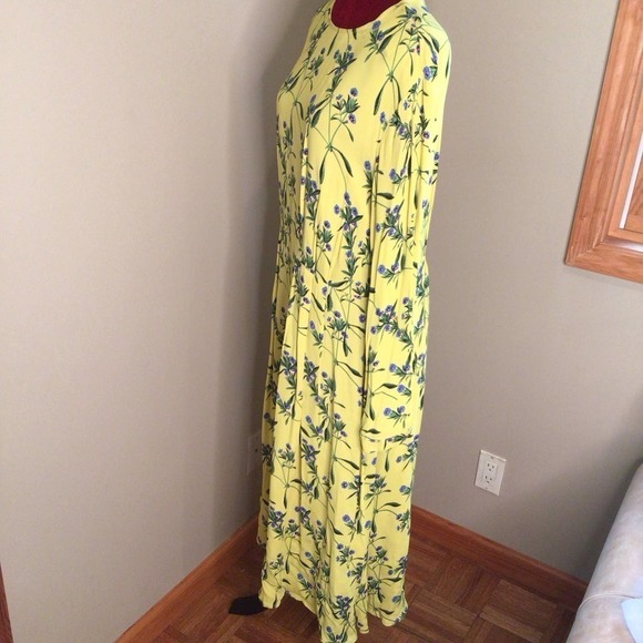 NWT H&M Yellow Floral Dress sz 12 - Picture 3 of 6